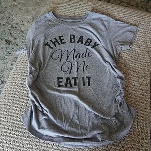 Fun Maternity Gray Ruched Tee